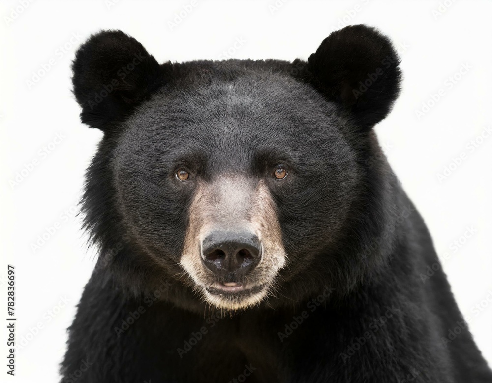 Close-up of the face of an Asian black bear
