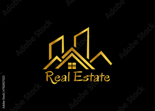 home logo, real estate logo design template