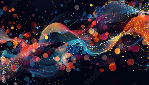 Bioinformatics Abstract Pattern, Create an abstract pattern incorporating bioinformatics elements like DNA sequences, protein structures, and genetic algorithms