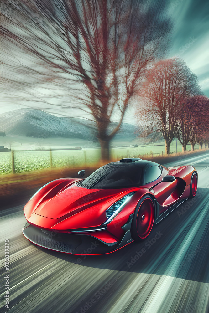 The Speed Savant: A Red Sports Car’s High-Octane Mastery on the Road
