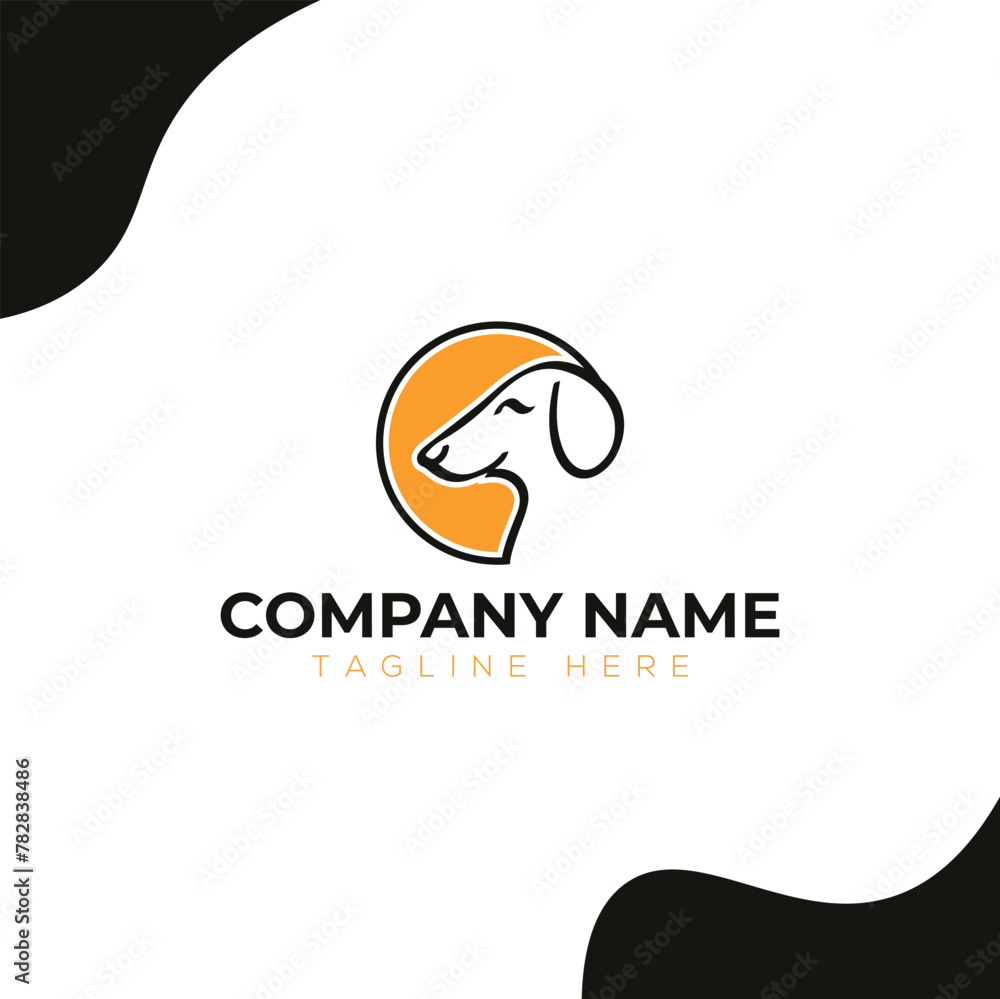 Dog minimalist modern illustration logo design