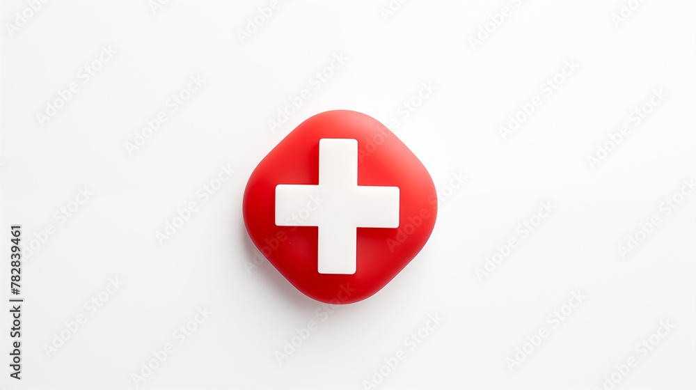 Red cross on white background, World red cross day, text space Red cross on white background, World red cross day, text space
