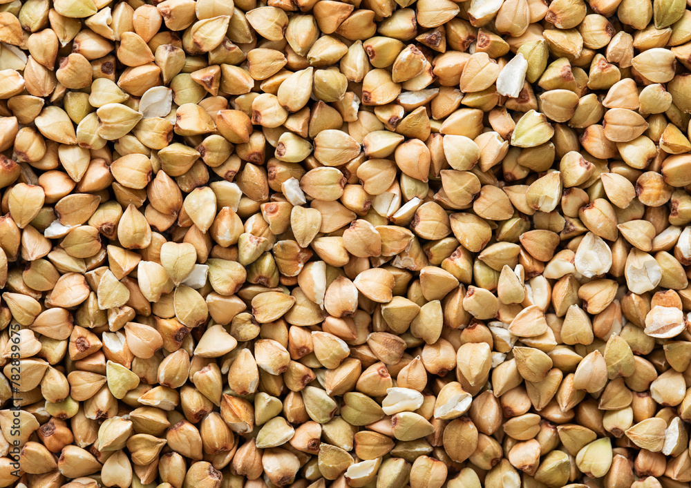 Green raw healthy organic buckwheat grain seeds textured background.Macro. Green raw healthy organic buckwheat grain seeds textured background.Macro.
