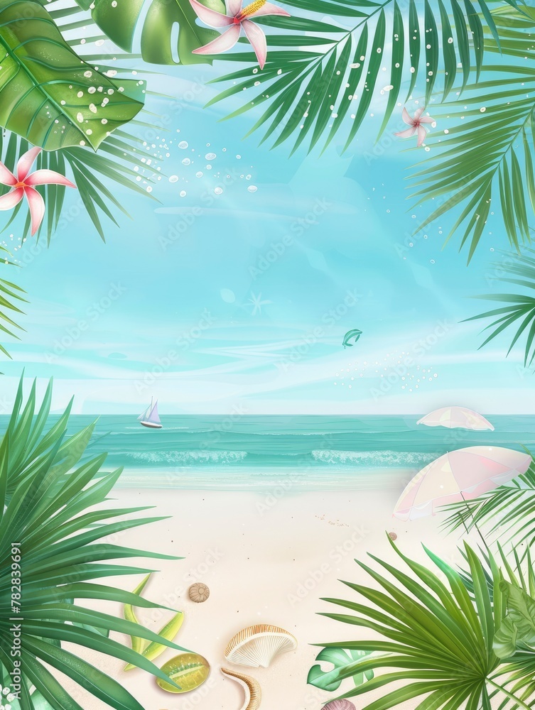 Realistic background for summer season and copy space - Realistic background for summer season and copy space - generative ai
