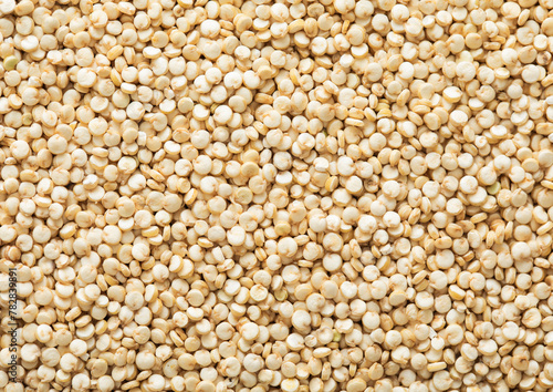 White healthy bolivian quinoa balanda grain seed textured background.Macro.