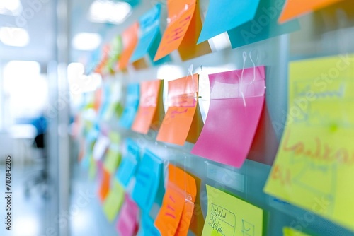 Agile Business Task Board: Kanban Wall with Sticky Notes