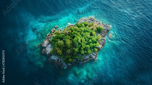 Aerial View of Tropical Island and Coral Reef © Stanley