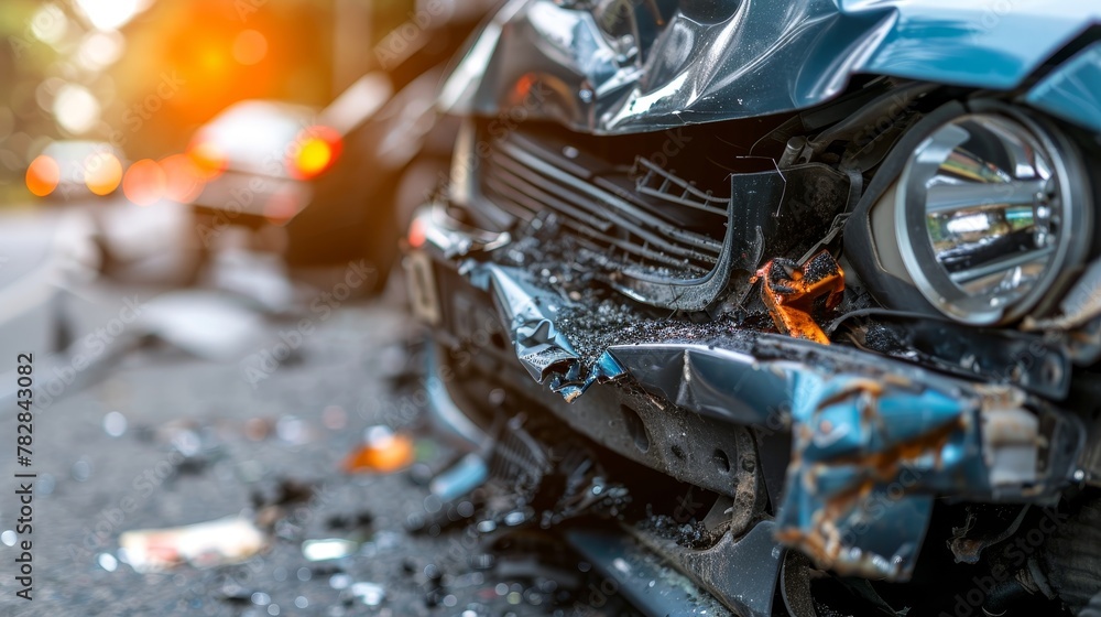 Car accident on rural highway with emergency response vehicles on a country road Car accident on rural highway with emergency response vehicles on a country road