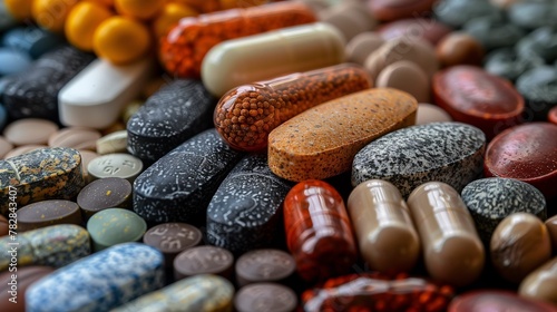 Assorted Medication Pills and Capsules Close-up