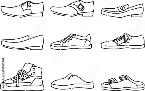 靴　シューズセット　線画