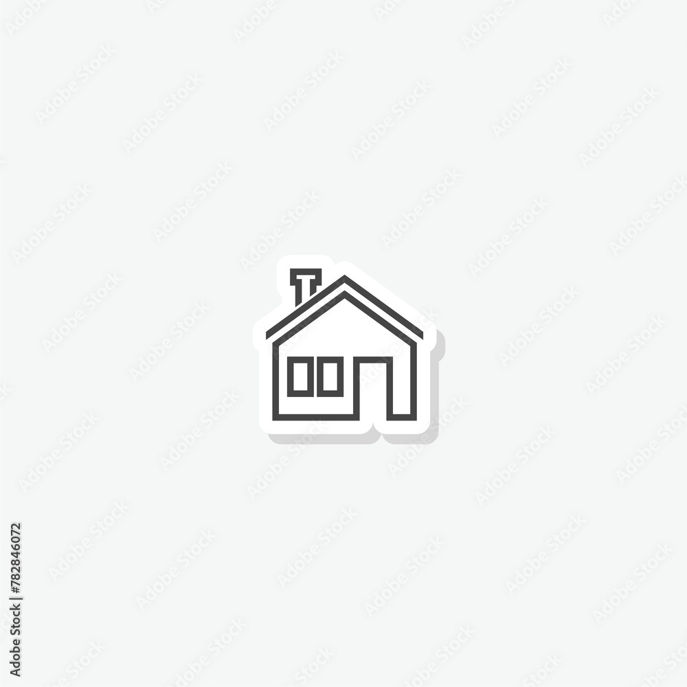 House home icon sticker isolated on gray background