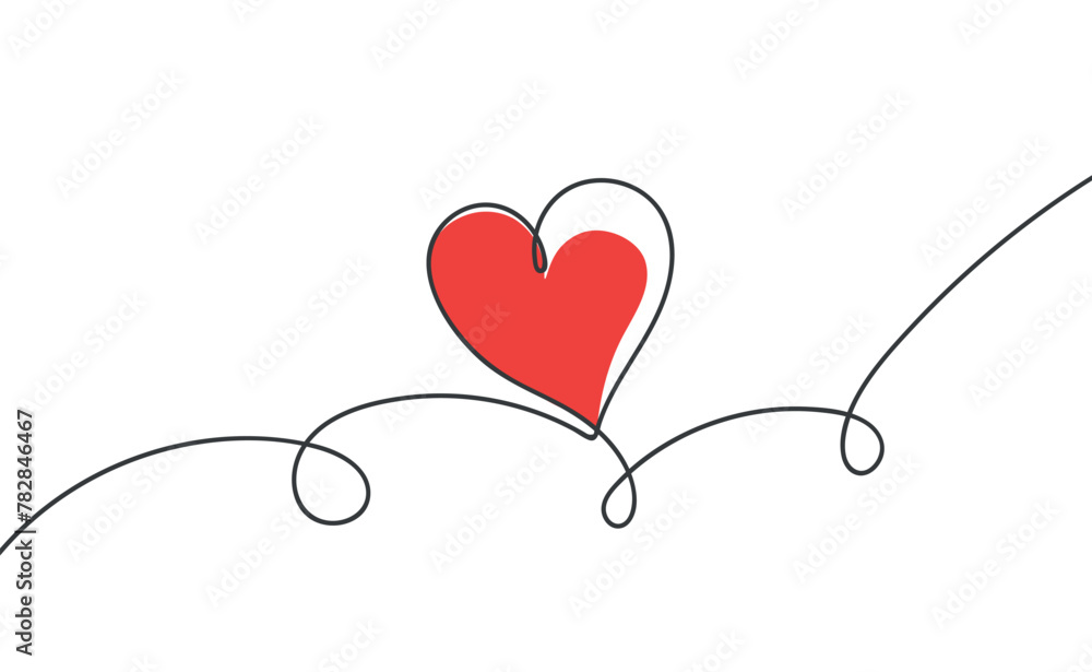 One line style.Card Valentines with line art drawing of heart.Valentine vector illustration.One Continuous line drawing.Thin contour For Valentine's Day Greeting card.love symbol of doodle linear styl One line style.Card Valentines with line art drawing of heart.Valentine vector illustration.One Continuous line drawing.Thin contour For Valentine's Day Greeting card.love symbol of doodle linear styl