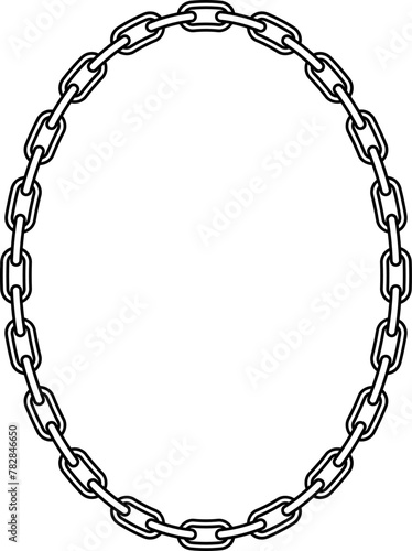 oval chain frame with copy space for text or design