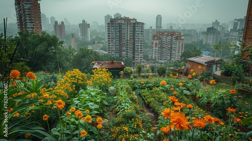 Urban Rooftop Gardens and city