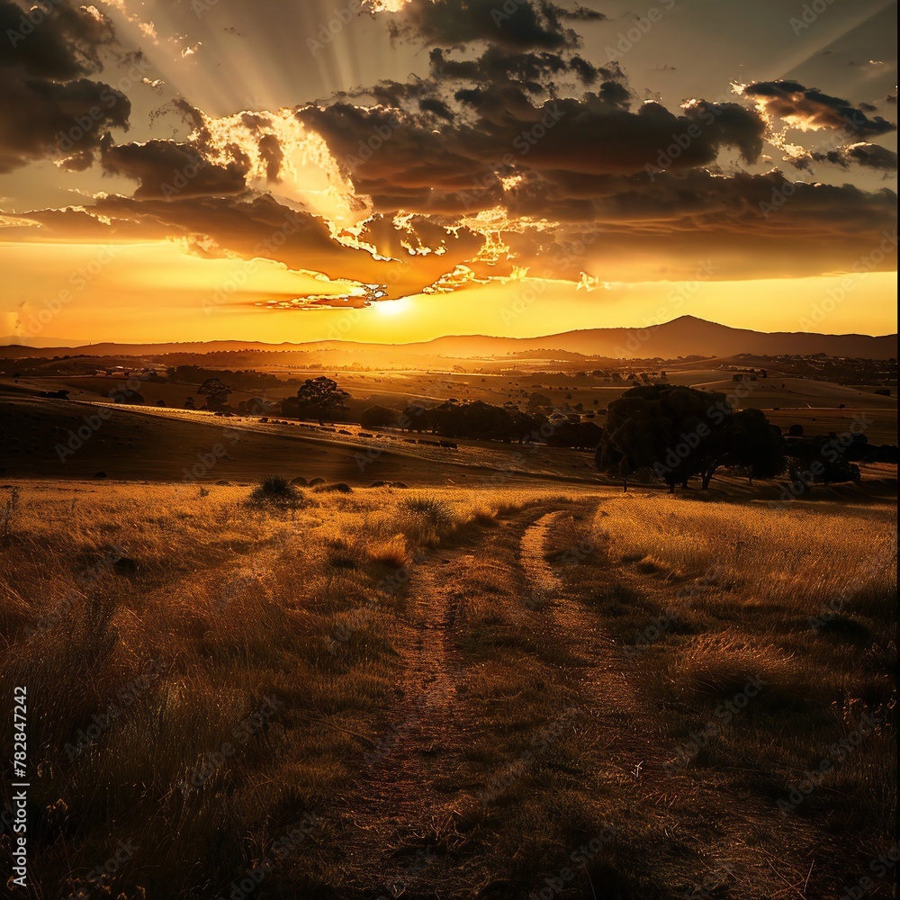 Obraz premium sunset in the mountains