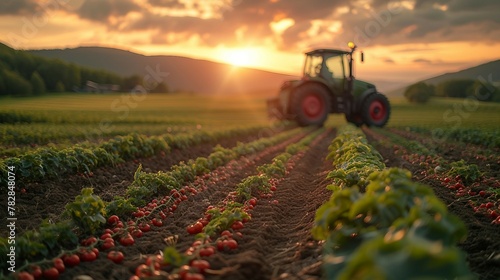 Agricultural technology illustrating the advancements in modern farming. AI generate illustration