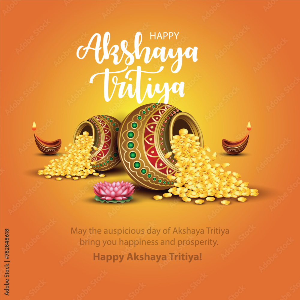 Fototapeta premium happy Akshaya Tritiya of India. abstract vector illustration design