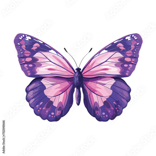 a purple butterfly with pink spots on its wings