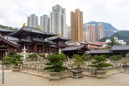 Chi Lin Nunnery , Buddhist temple complex during sunny day in Diamond Hill , Hongkong : 26 March 2024