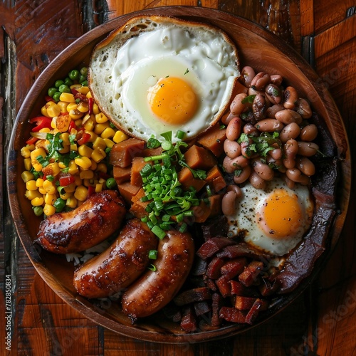 Bandeja paisa, typical dish at the Antioqueño region of Colombia photo