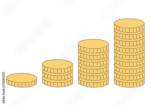 Graph with stacked gold coins_color
