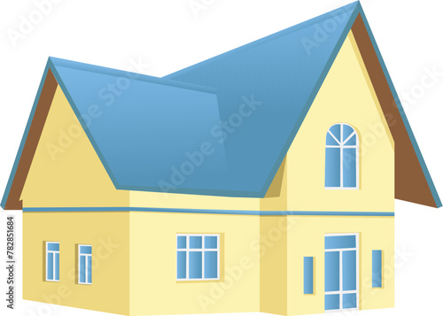 Illustration of simple house isolated on white background. House building vector