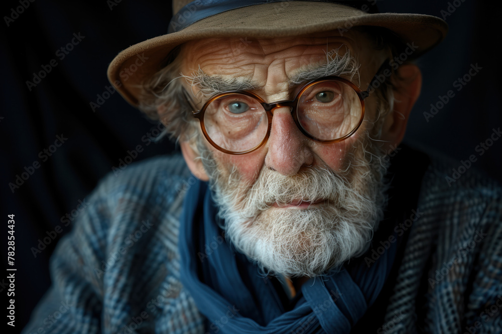 Portrait Photo of an Old Man, Generative AI Portrait Photo of an Old Man, Generative AI