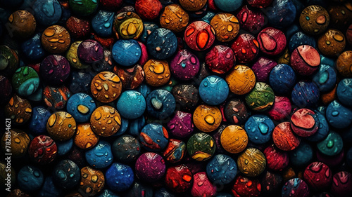 Colorful Artful Dots With Texture As Wallpaper Background - Generative AI