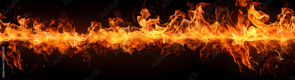 Fire on black background. Fire on black background.