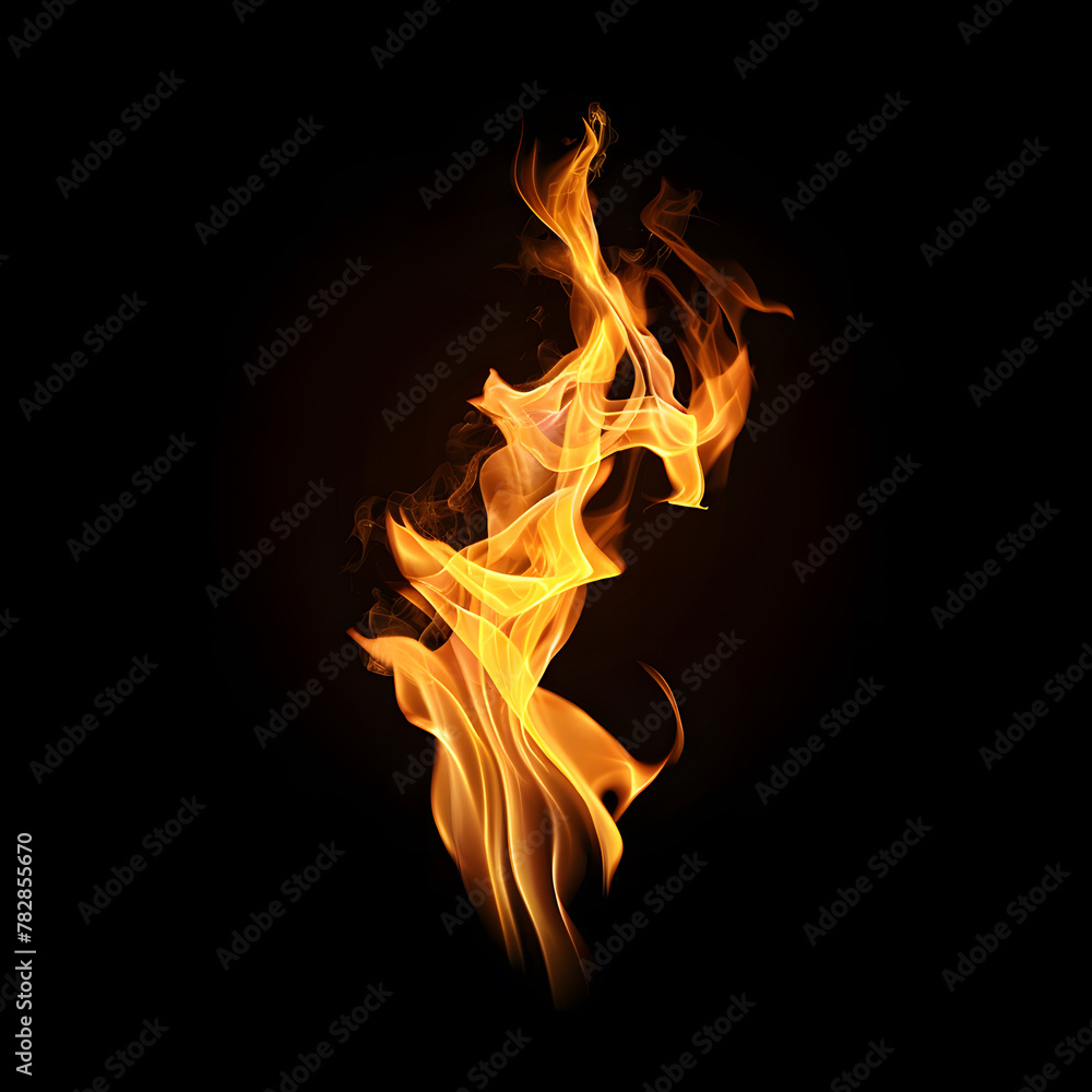 Fire on black background. Fire on black background.