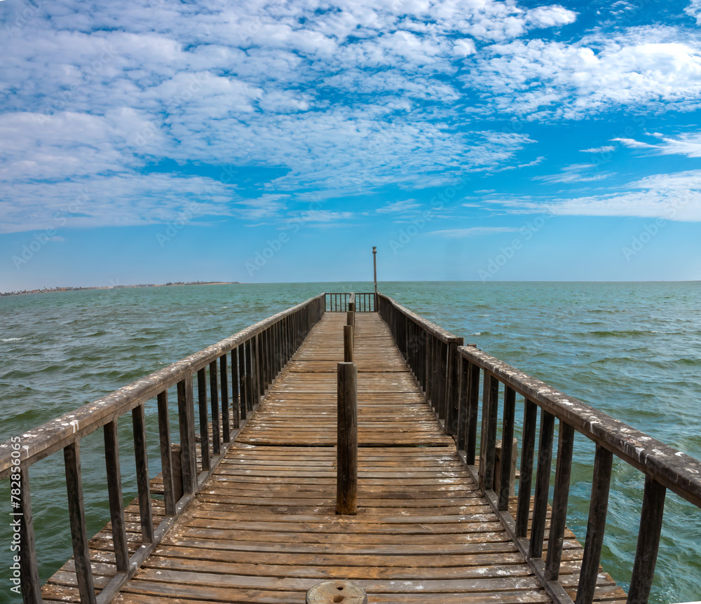 Old dock in the waterfront of Walvis Bay, Namibia