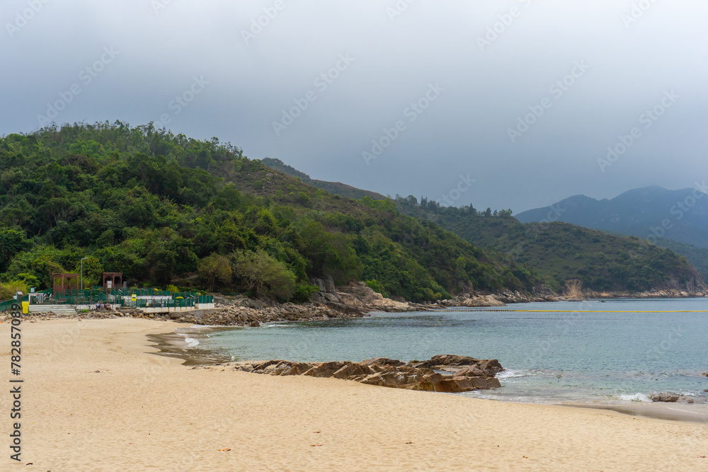 Lamma Island , Hung Shing Yeh beach during sunny day at Islands District , Hongkong : 27 March 2024