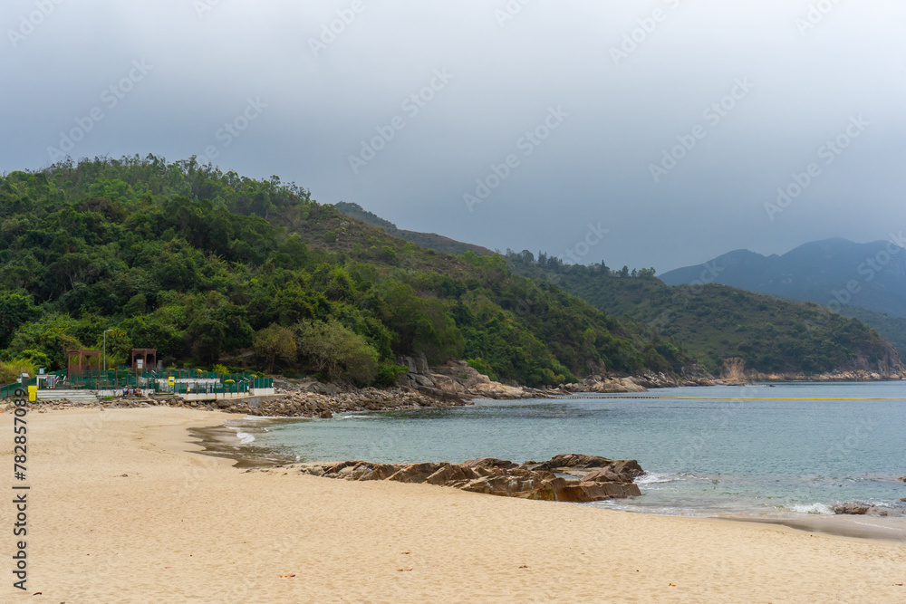 Lamma Island , Hung Shing Yeh beach during sunny day at Islands District , Hongkong : 27 March 2024 Lamma Island , Hung Shing Yeh beach during sunny day at Islands District , Hongkong : 27 March 2024