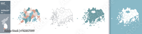 South Korea Korean peninsula Jeollanam-do map photo