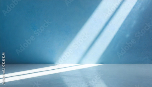 シンプルな部屋。水色。漆喰。コンクリート。窓からの光と影。A simple room. light blue. Plaster. concrete. Light and shadow from the window.