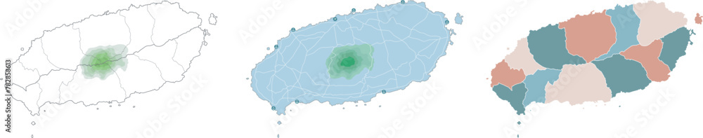 South Korea Island Jeju Island Map Illustration