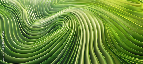 Organic twirling green lines background. Generative ai design art concept.