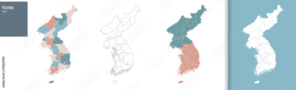 High resolution illustration of South Korea map
