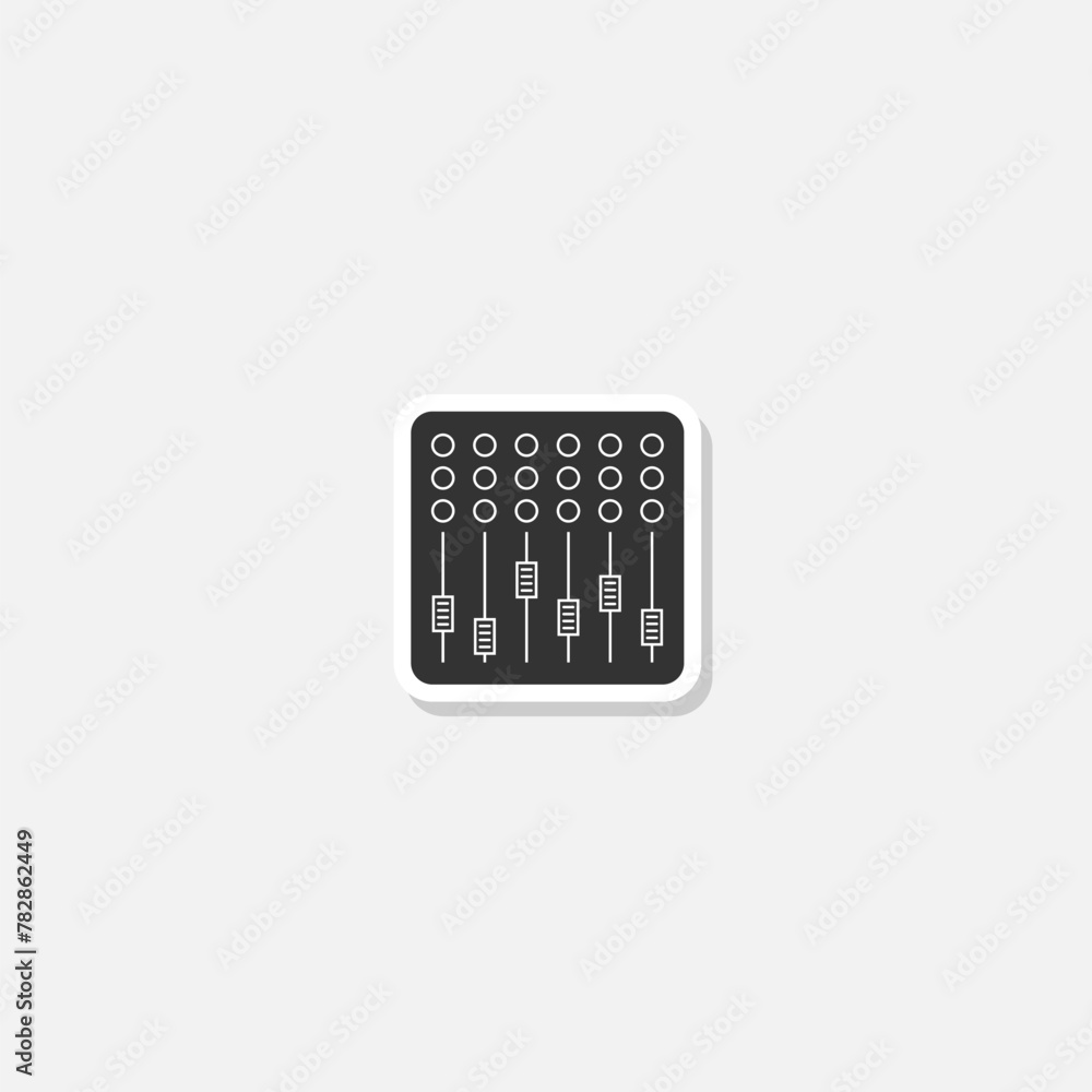 Mixing console icon sticker isolated on gray background Mixing console icon sticker isolated on gray background
