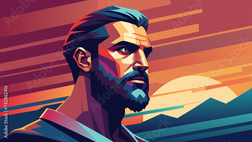 Thick bold strokes that resemble pixels or code showcasing the raw power and versatility that tech brushes provide in unleashing an artists