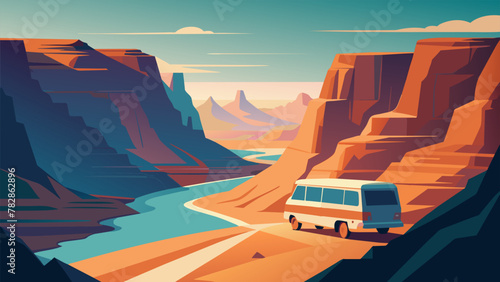 As we drove through the vast desert the vans windows unveiled a breathtaking view of the deep canyon valley below. We were mere observers