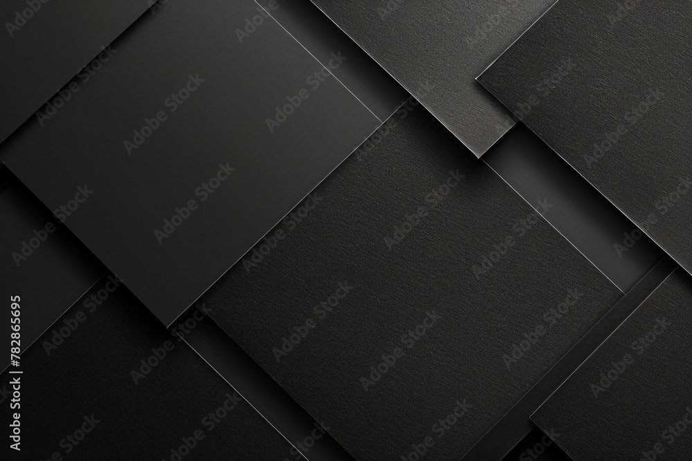 Blank black color A4 paper on a black desk