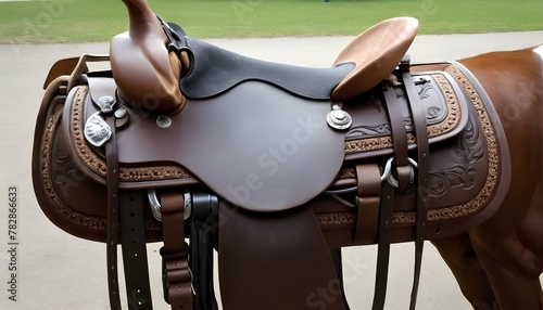 A-Horse-Saddle-And-Reins-Ready-For-A-Ride-
