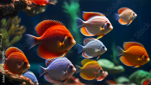 Stunning South American Amazon River Discus Cichlids 300 PPI High Resolution Image