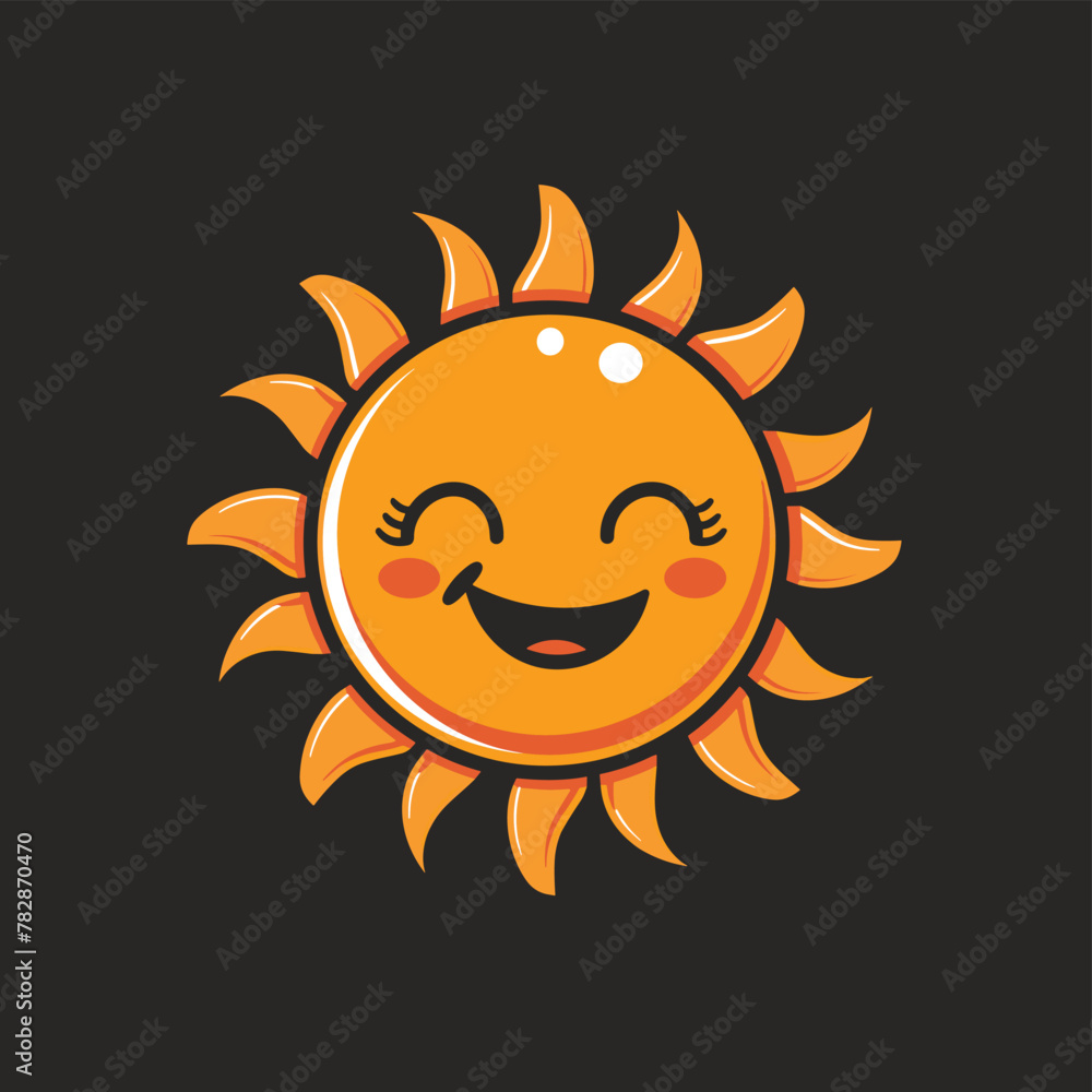 Cute smiling sun cartoon character illustration vector artwork Cute smiling sun cartoon character illustration vector artwork