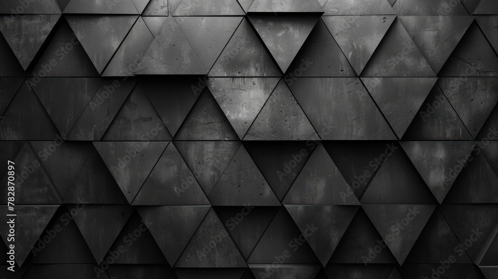 A black and white image of a wall with triangles A black and white image of a wall with triangles