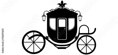 carriage horse - cinderella car - illustration - silhouette