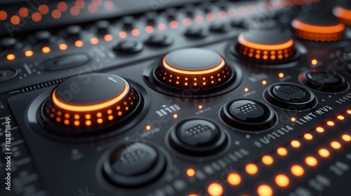 Close Up of a Sound Mixing Console