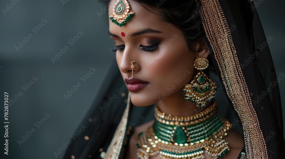 A beautiful Indian woman dressed in an elegant bridal outfit, Fictional Character Created by Generative AI. A beautiful Indian woman dressed in an elegant bridal outfit, Fictional Character Created by Generative AI.