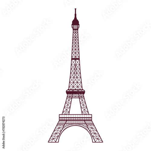 Eiffel Tower isolated on transparent background. Vector illustration